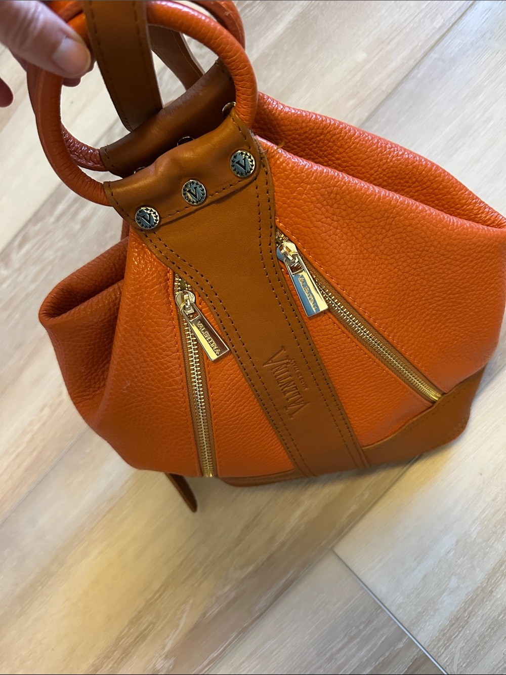 Vantentina Trapeze Convertible Leather bag